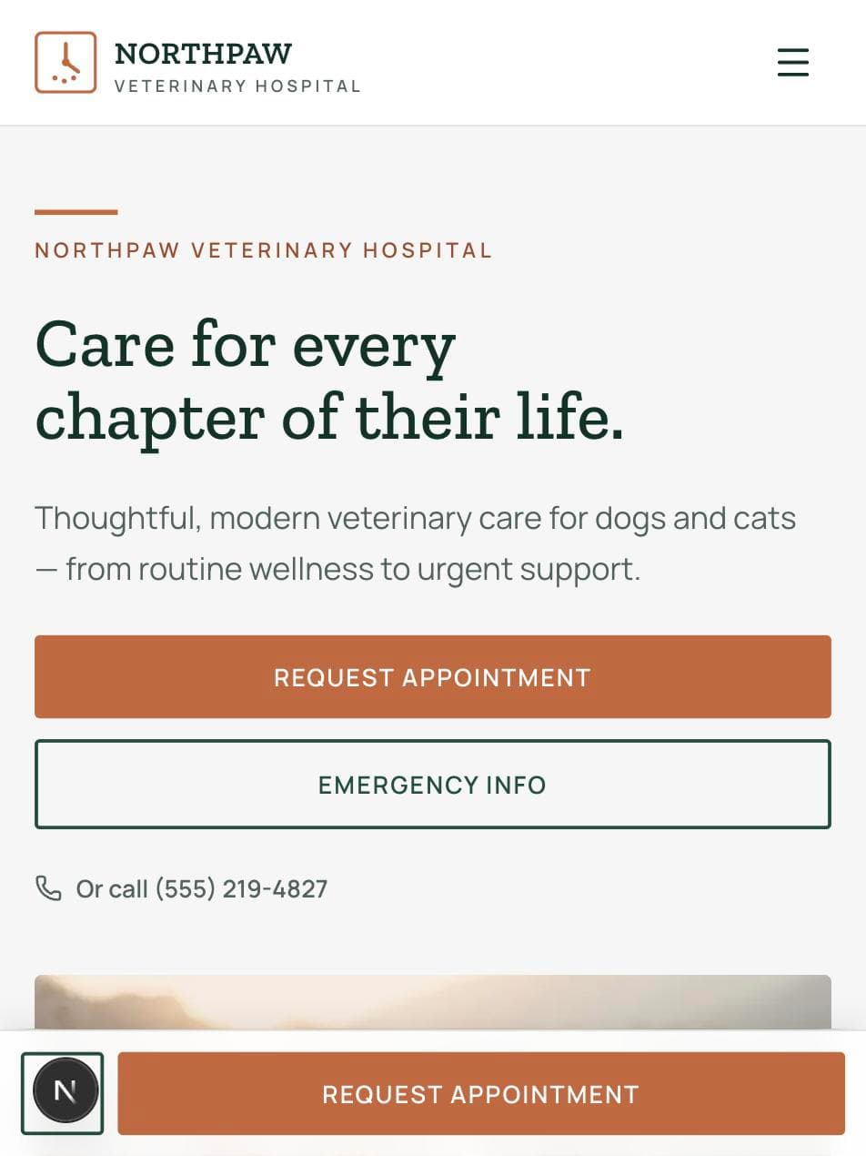 Northpaw mobile homepage hero