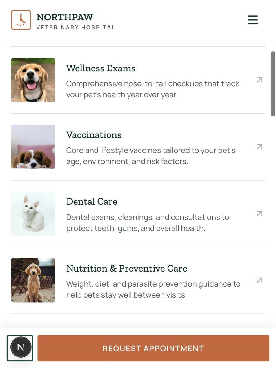 Northpaw mobile services list